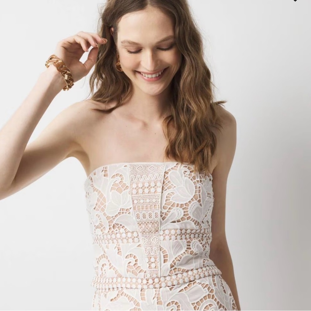 NWT Elegant White Lace Bustier Size 12